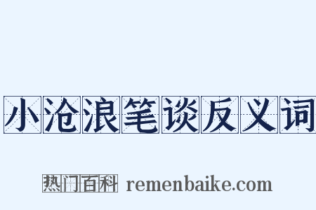 小沧浪笔谈反义词是什么意思的图片